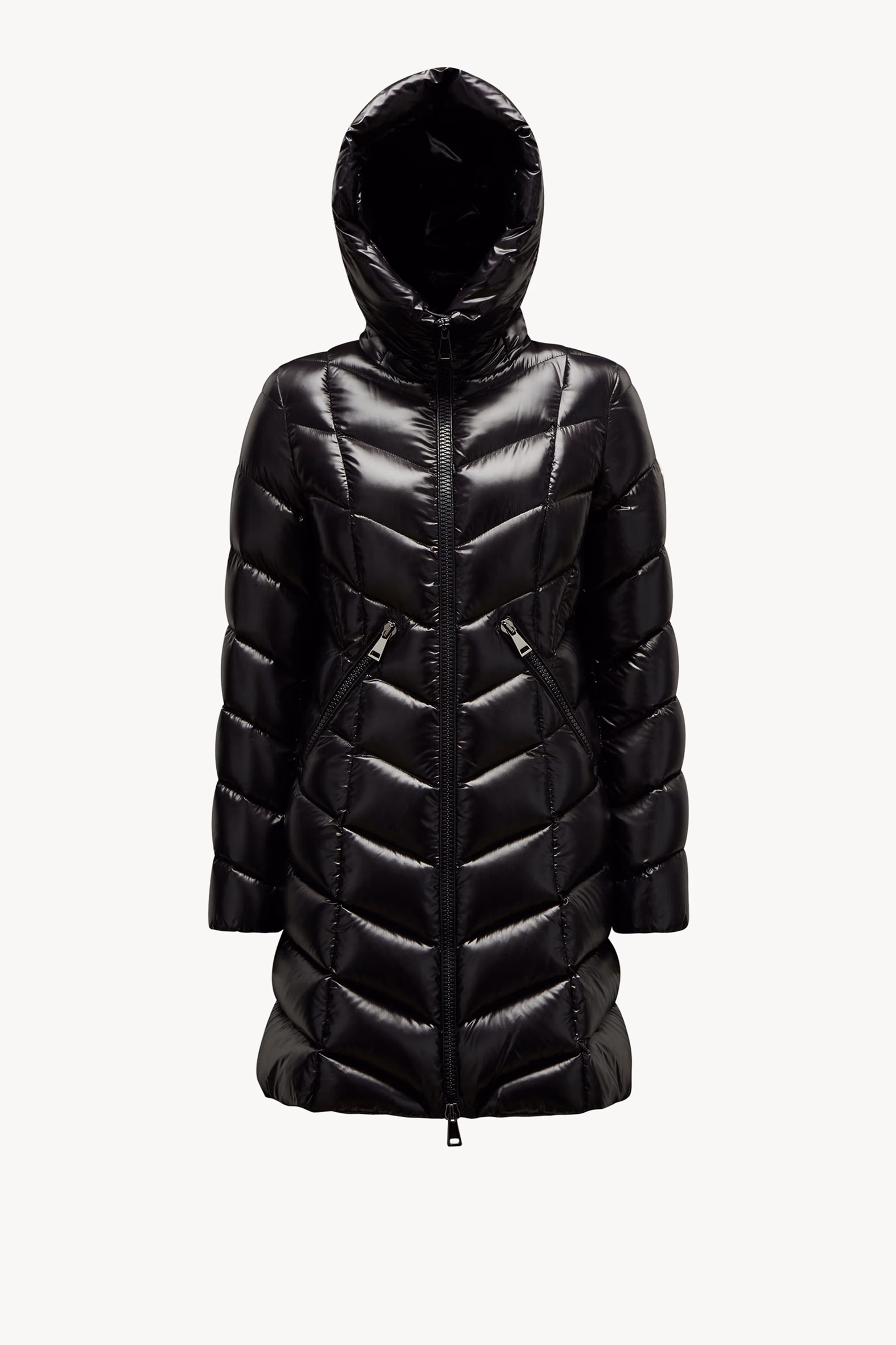 Marus Hooded Geometric-Quilted Long Down Jacket Women Black Moncler 2